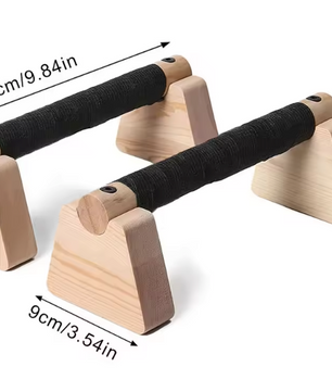 Houten Push-Up Bars Set – Parallettes voor Krachttraining en Handstand Oefeningen