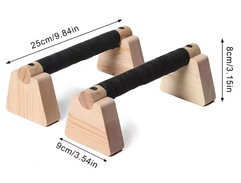 Houten Push-Up Bars Set – Parallettes voor Krachttraining en Handstand Oefeningen