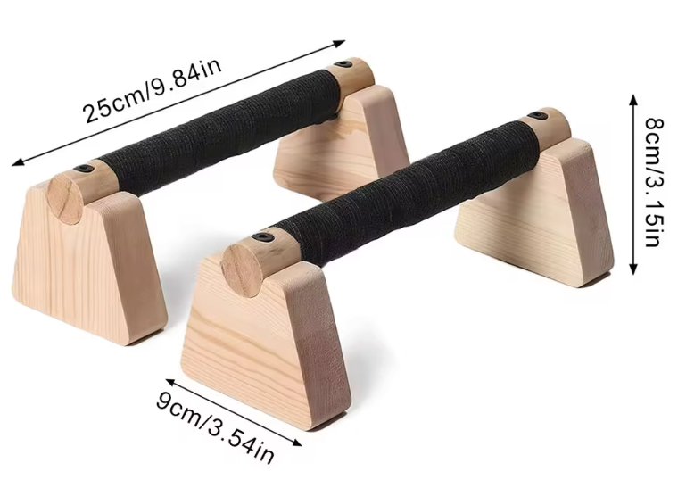 Houten Push-Up Bars Set – Parallettes voor Krachttraining en Handstand Oefeningen