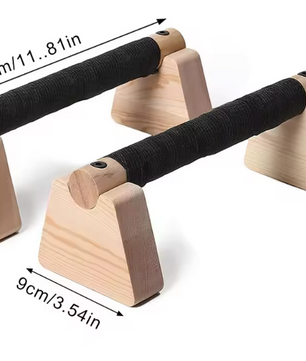Houten Push-Up Bars Set – Parallettes voor Krachttraining en Handstand Oefeningen