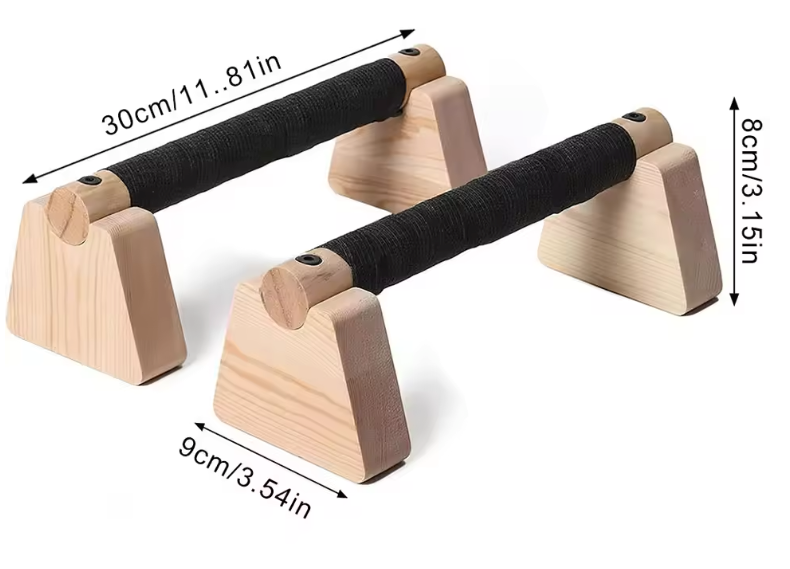 Houten Push-Up Bars Set – Parallettes voor Krachttraining en Handstand Oefeningen