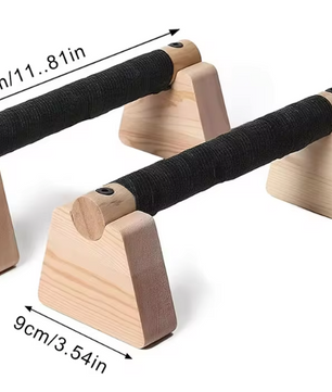 Houten Push-Up Bars Set – Parallettes voor Krachttraining en Handstand Oefeningen