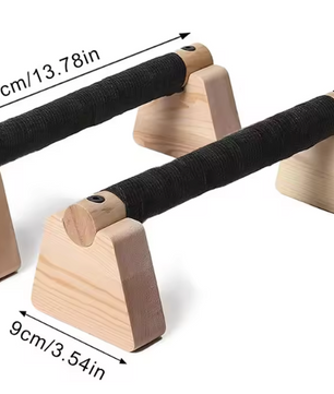 Houten Push-Up Bars Set – Parallettes voor Krachttraining en Handstand Oefeningen