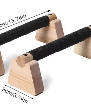 Houten Push-Up Bars Set – Parallettes voor Krachttraining en Handstand Oefeningen