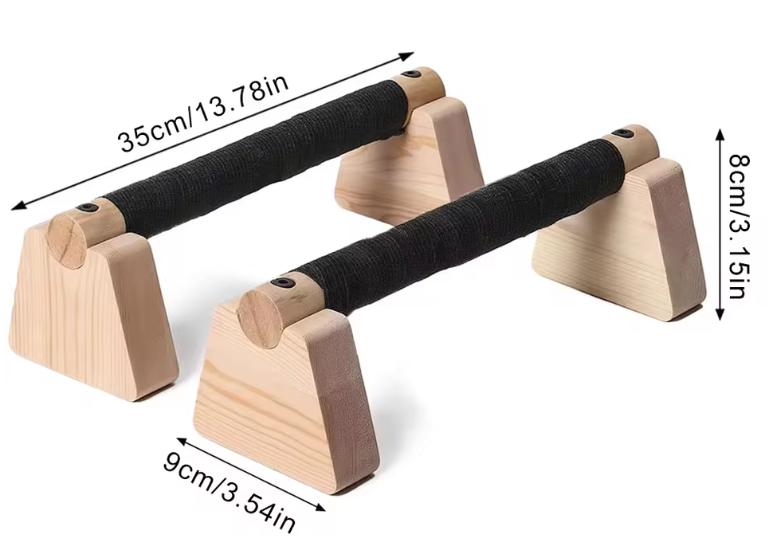 Houten Push-Up Bars Set – Parallettes voor Krachttraining en Handstand Oefeningen
