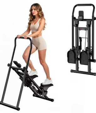 Opvouwbare Trapstepper met LCD-scherm – Verstelbare Handgrepen en Stabiel Stalen Frame voor Thuisfitness