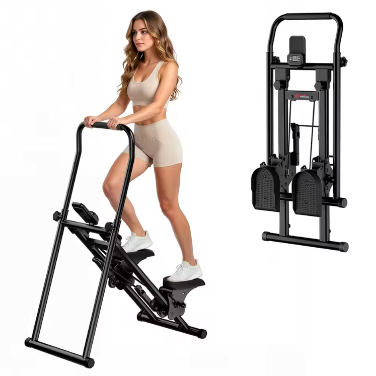 Opvouwbare Trapstepper met LCD-scherm – Verstelbare Handgrepen en Stabiel Stalen Frame voor Thuisfitness