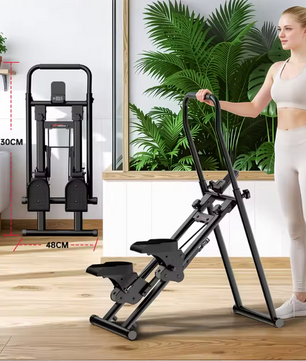 Opvouwbare Trapstepper met LCD-scherm – Verstelbare Handgrepen en Stabiel Stalen Frame voor Thuisfitness