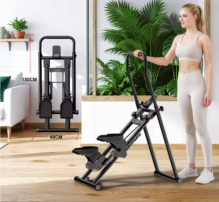 Opvouwbare Trapstepper met LCD-scherm – Verstelbare Handgrepen en Stabiel Stalen Frame voor Thuisfitness