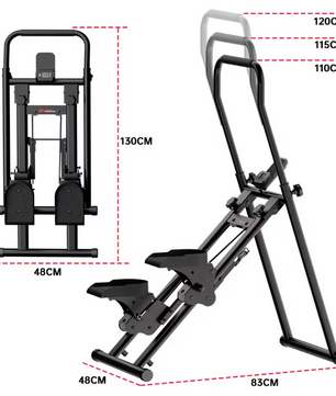 Opvouwbare Trapstepper met LCD-scherm – Verstelbare Handgrepen en Stabiel Stalen Frame voor Thuisfitness