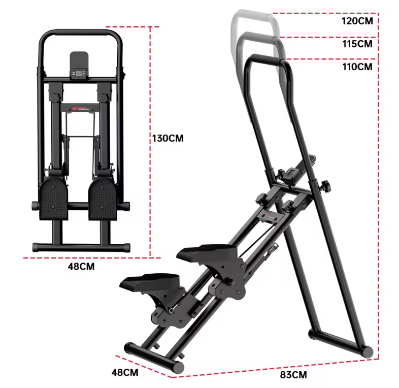 Opvouwbare Trapstepper met LCD-scherm – Verstelbare Handgrepen en Stabiel Stalen Frame voor Thuisfitness