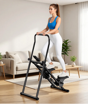 Opvouwbare Trapstepper met LCD-scherm – Verstelbare Handgrepen en Stabiel Stalen Frame voor Thuisfitness