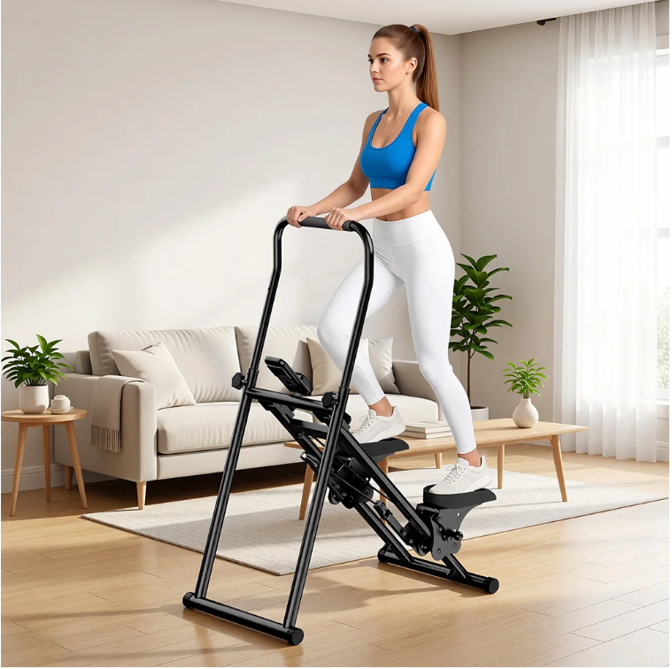 Opvouwbare Trapstepper met LCD-scherm – Verstelbare Handgrepen en Stabiel Stalen Frame voor Thuisfitness