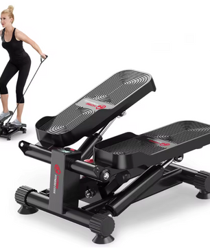 Mini Stepper met Weerstandsbanden – Compacte Swing Stepper voor Full Body Training Thuis en Kantoor