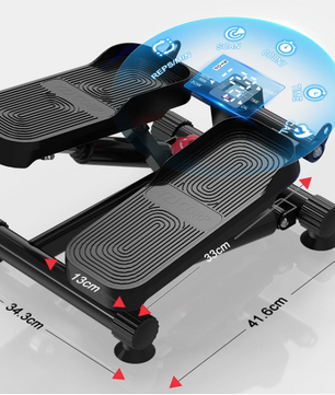 Mini Stepper met Weerstandsbanden – Compacte Swing Stepper voor Full Body Training Thuis en Kantoor
