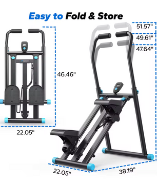 Opvouwbare Verticale Trapklimmer – Verstelbare Weerstand en Full Body Cardio Trainer voor Thuis