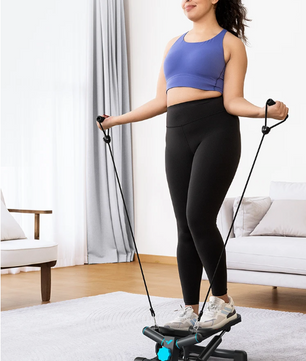 Mini Twist Stepper met Weerstandsbanden – Compacte Full Body Cardio Trainer voor Thuisgebruik