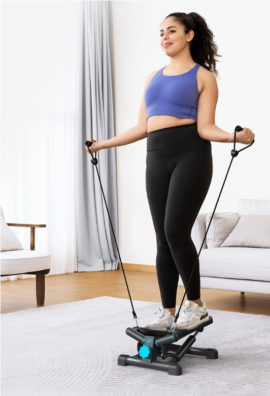 Mini Twist Stepper met Weerstandsbanden – Compacte Full Body Cardio Trainer voor Thuisgebruik