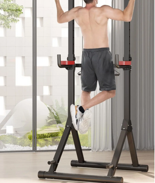 pvouwbare Power Tower Dip Station – In Hoogte Verstelbare Multifunctionele Krachtstation met Max. 150 kg Draagvermogen