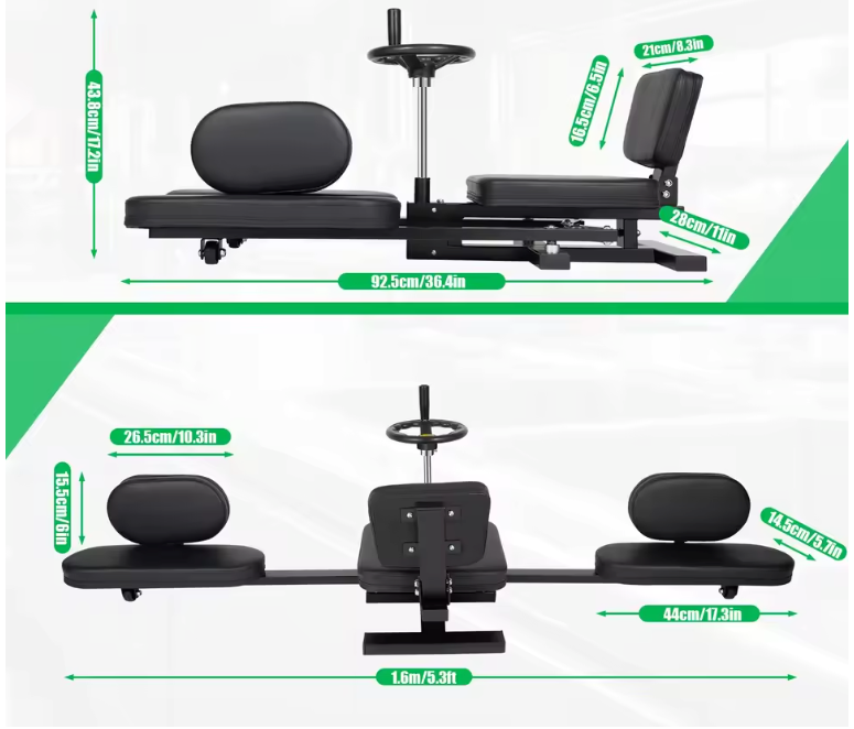 Beenspreider Stretchmachine – 3-Staaf Beenstretcher met Verstelbare Hoek tot 180° voor Flexibiliteitstraining