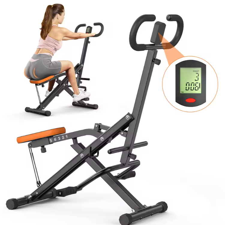Squat Machine met Weerstandsbanden en LCD Monitor – Opvouwbare Fitness Trainer voor Thuisgebruik