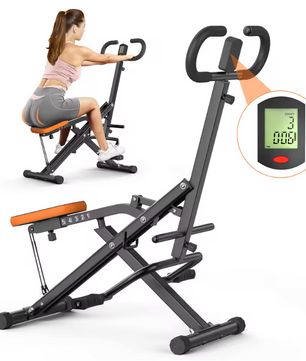 Squat Machine met Weerstandsbanden en LCD Monitor – Opvouwbare Fitness Trainer voor Thuisgebruik