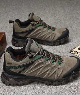 Leren Wandelschoenen Heren – Duurzame Outdoor Trekking Schoenen met Antislip Zool en Vetersluiting