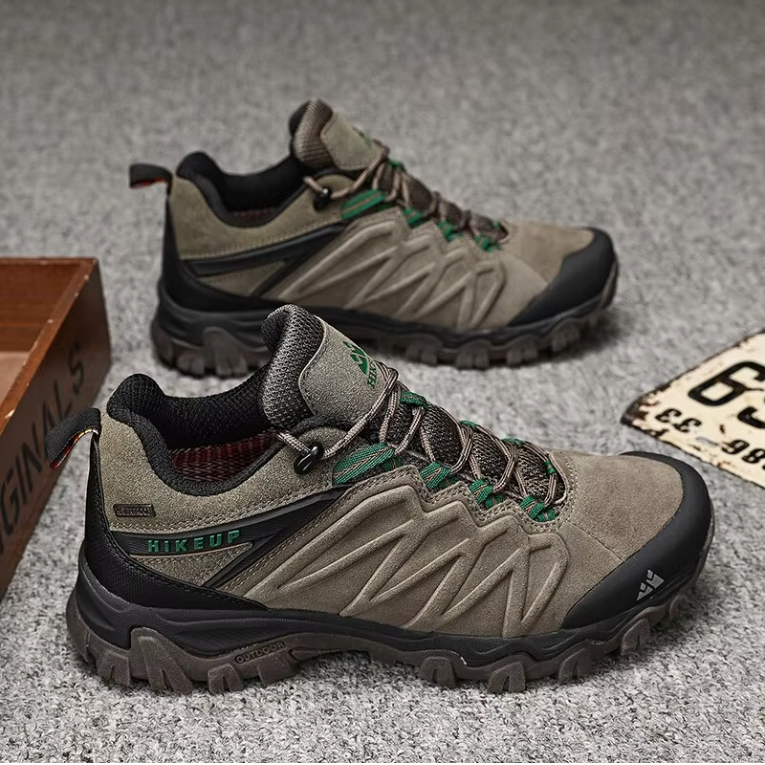 Leren Wandelschoenen Heren – Duurzame Outdoor Trekking Schoenen met Antislip Zool en Vetersluiting