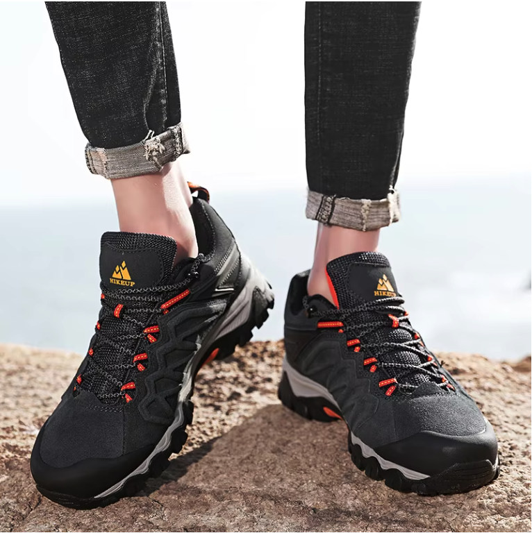 Leren Wandelschoenen Heren – Duurzame Outdoor Trekking Schoenen met Antislip Zool en Vetersluiting