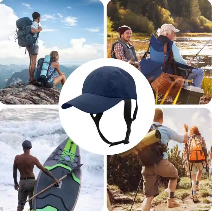 Surfhoed met Kinband – UV-bescherming en Opvouwbare Zonnehoed voor Watersport en Outdoor