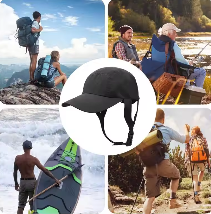 Surfhoed met Kinband – UV-bescherming en Opvouwbare Zonnehoed voor Watersport en Outdoor