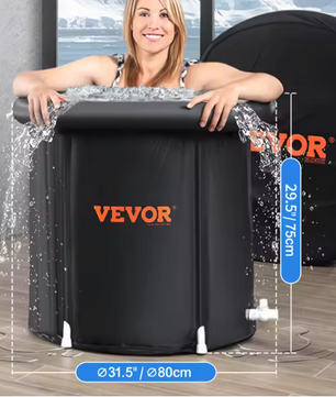 Draagbaar IJsbad Plunge – Opvouwbaar Koudwaterbad voor Herstel en Koudetherapie met Deksel