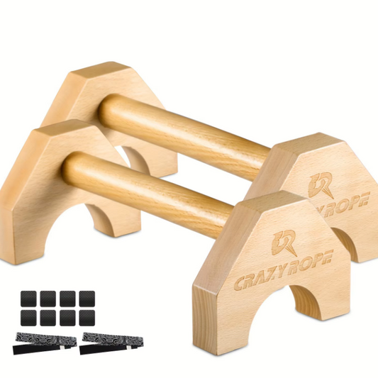 Houten Push-Up Bars Set – Antislip Parallettes voor Calisthenics en Krachttraining Thuis