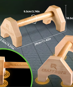Houten Push-Up Bars Set – Antislip Parallettes voor Calisthenics en Krachttraining Thuis