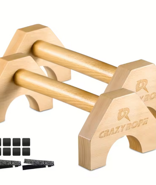 Houten Push-Up Bars Set – Antislip Parallettes voor Calisthenics en Krachttraining Thuis