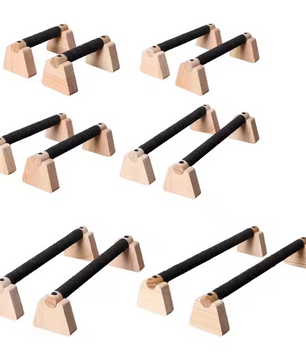 Set van 2 Push Up Bars van Hout – Stevige Push Up Steunen voor Krachttraining en Fitness