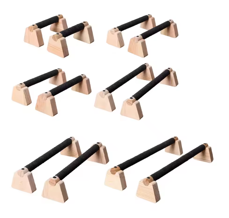 Set van 2 Push Up Bars van Hout – Stevige Push Up Steunen voor Krachttraining en Fitness