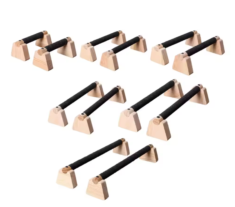 Set van 2 Push Up Bars van Hout – Stevige Push Up Steunen voor Krachttraining en Fitness