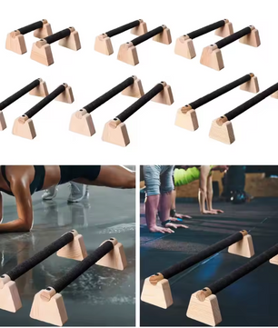 Set van 2 Push Up Bars van Hout – Stevige Push Up Steunen voor Krachttraining en Fitness