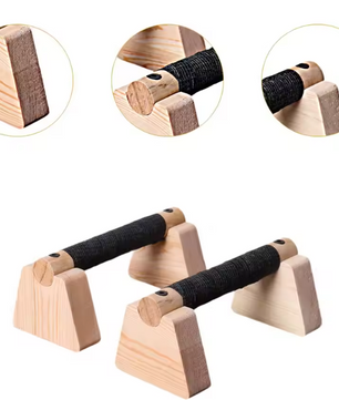 Set van 2 Push Up Bars van Hout – Stevige Push Up Steunen voor Krachttraining en Fitness