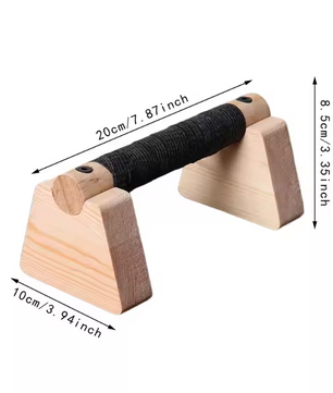 Set van 2 Push Up Bars van Hout – Stevige Push Up Steunen voor Krachttraining en Fitness