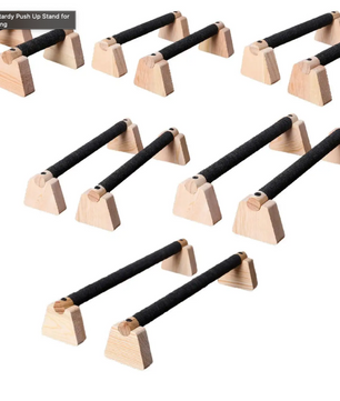Set van 2 Push Up Bars van Hout – Stevige Push Up Steunen voor Krachttraining en Fitness