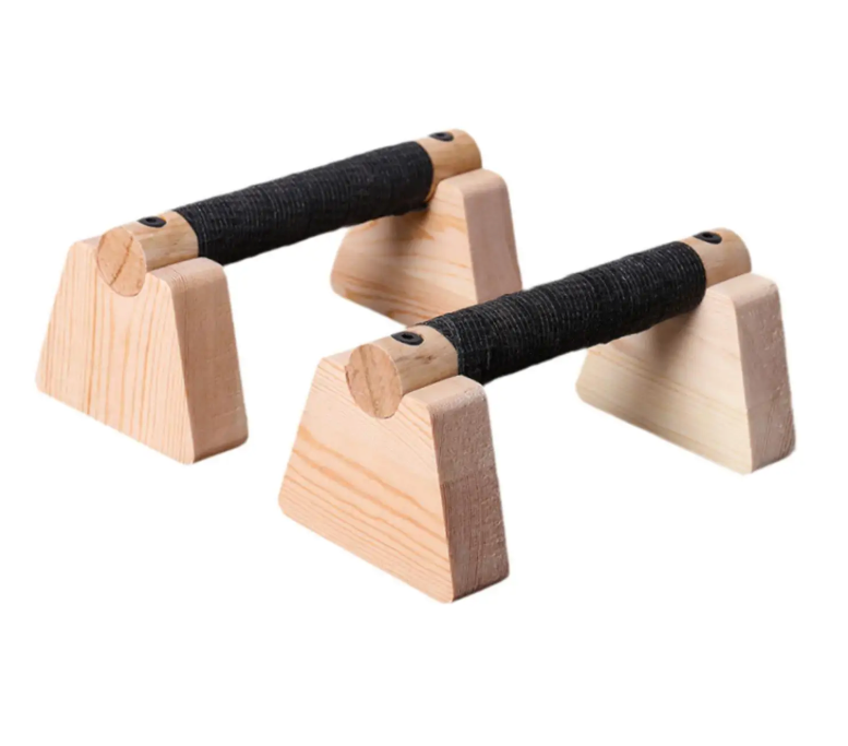 Set van 2 Push Up Bars van Hout – Stevige Push Up Steunen voor Krachttraining en Fitness