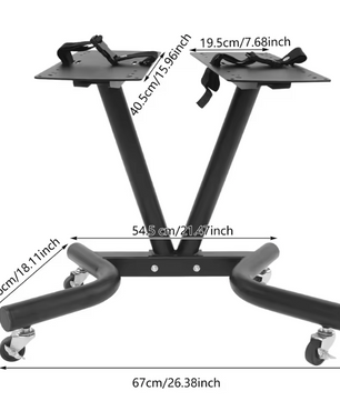 V-Vormig Halterrek met Wielen – Verstelbare Dumbbell Standaard voor Thuisgym en Fitnessruimte