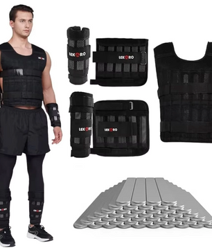 Verstelbaar Gewichtsvest Set – Lege Trainingsvest met Arm- en Enkelgewichten voor Fitness en Hardlopen