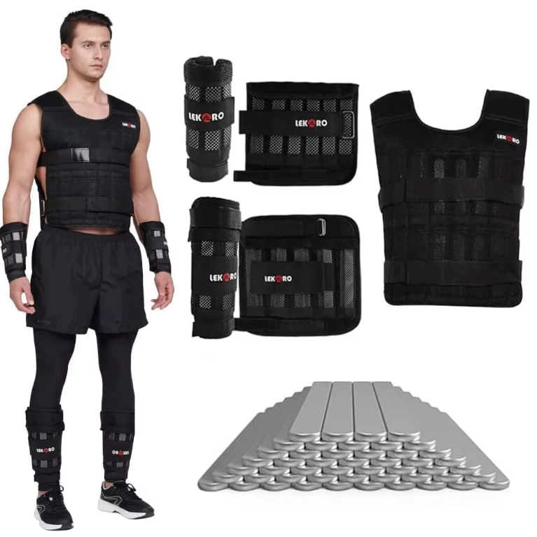 Verstelbaar Gewichtsvest Set – Lege Trainingsvest met Arm- en Enkelgewichten voor Fitness en Hardlopen