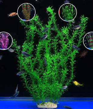 Grote Kunstmatige Aquariumplant – 50 cm Onderwater Watergras Decoratie met Keramische Basis