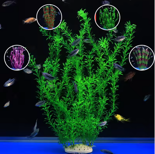 Grote Kunstmatige Aquariumplant – 50 cm Onderwater Watergras Decoratie met Keramische Basis
