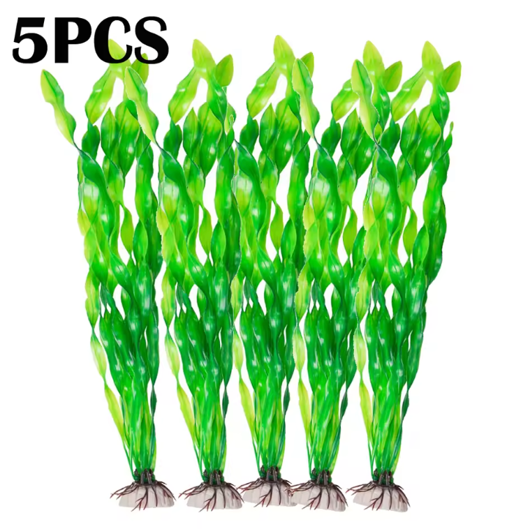 Set Kunstmatige Aquariumplanten – Plastic Zeewier en Watergras Decoratie (5 of 10 Stuks)