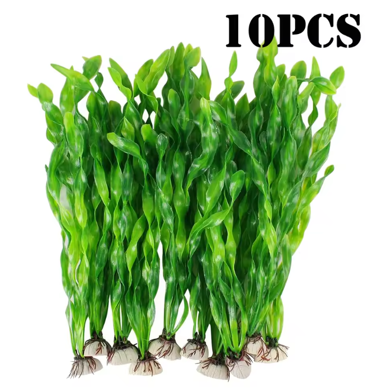 Set Kunstmatige Aquariumplanten – Plastic Zeewier en Watergras Decoratie (5 of 10 Stuks)